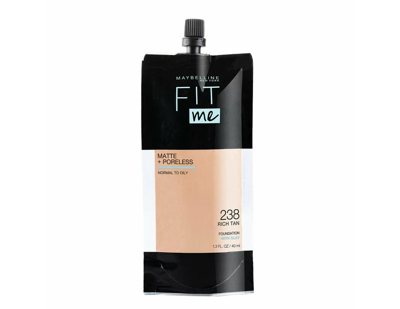 Maybelline Fit Me! Matte + Poreless Foundation 40ml Pouch 238 Rich Tan