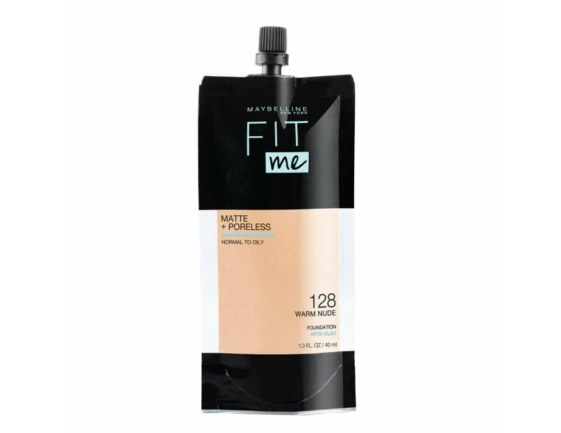 Maybelline Fit Me! Matte + Poreless Foundation 40ml Pouch 128 Warm Nude