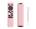 Silicone Remote Cover for REALME 32"/43" Remote Control for Case Protective Sleeve with Anti-lost Lanyard （Color pink  ）