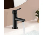 Basin Sink Mixer Tap Hot Cold water mixer Bathroom Sink Vanity Faucets WELS Round Pin Lever handle Black