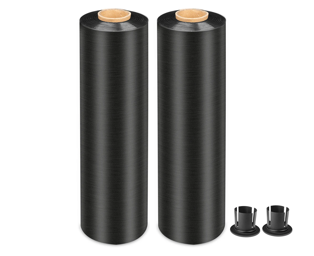 MasterSpec Black Plastic Stretch Wrap Film, 50cm x 400m Durable Packing Moving Packaging Heavy Duty Shrink Film 25U with Plastic Rotary Handle