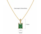 Boxed Emerald Green Zircon Rectangular Necklace and Earrings Set