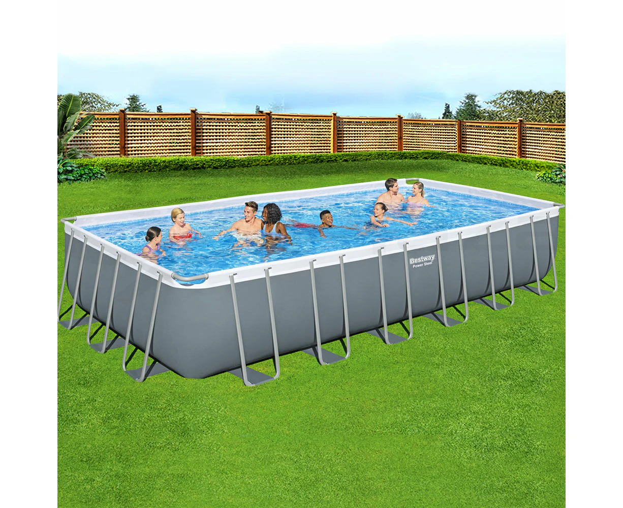 Bestway Swimming Pool 732x366x132cm Steel Frame Above Ground Pools Ladder 30045L