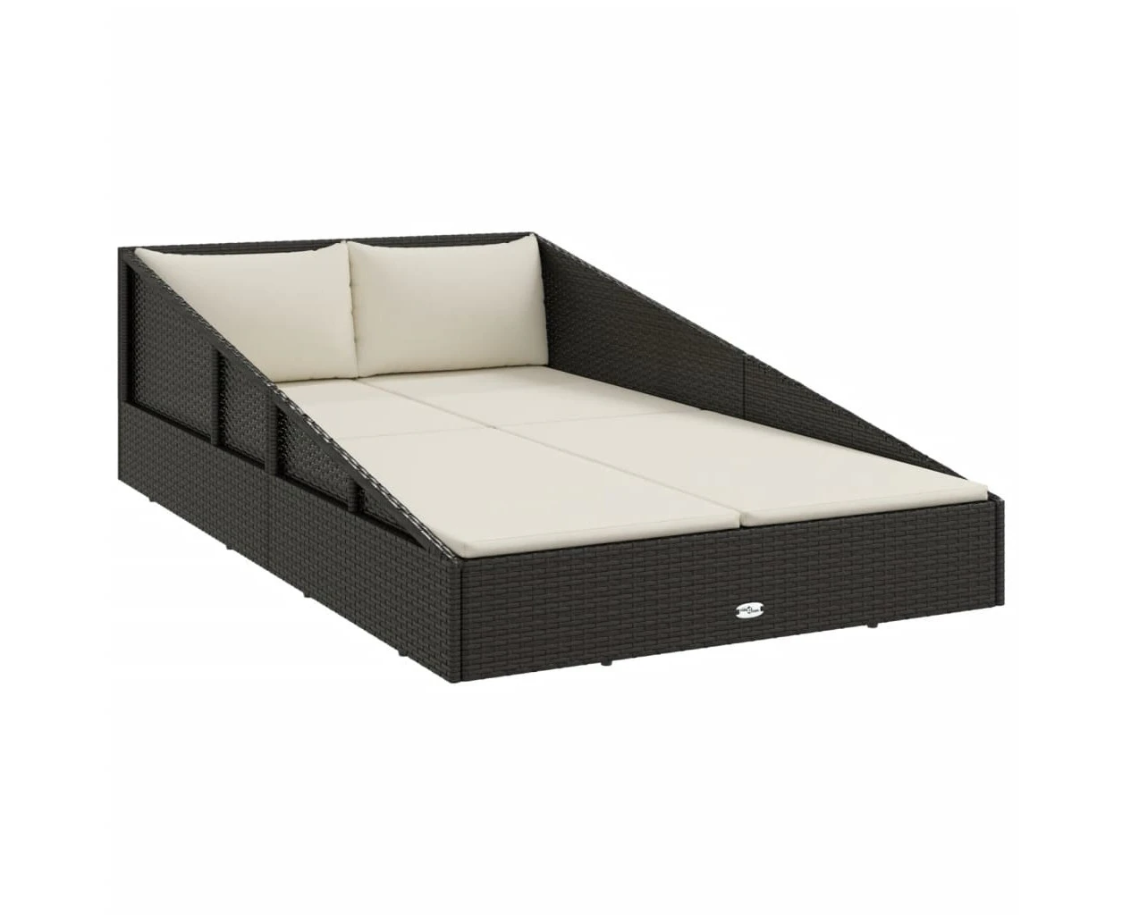 vidaXL Garden Bed Black 110x200 cm Poly Rattan