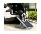 Alopet Dog Pet Ramp Adjustable Height Stairs Bed Sofa Car Foldable 70cm White