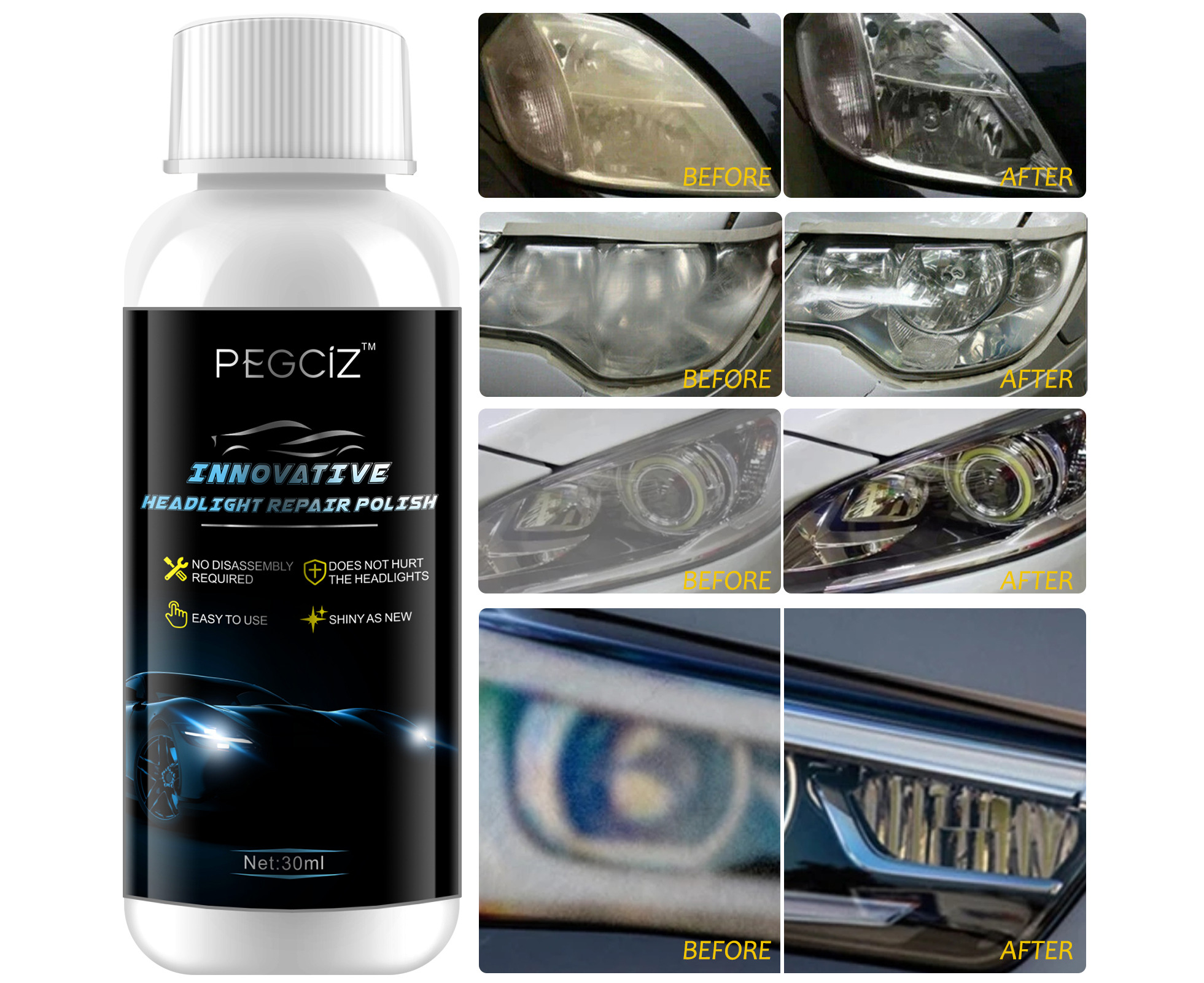 Powerful Advance Headlight Repair Agent, 2023 New Car Headlight Repair  Fluid, Innovative Headlight Repair Polish