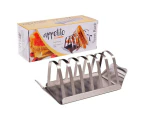 Appetito Toast Rack/Stand Sliced Bread Stainless Steel Holder w/ Tray Silver
