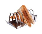 Appetito Toast Rack/Stand Sliced Bread Stainless Steel Holder w/ Tray Silver