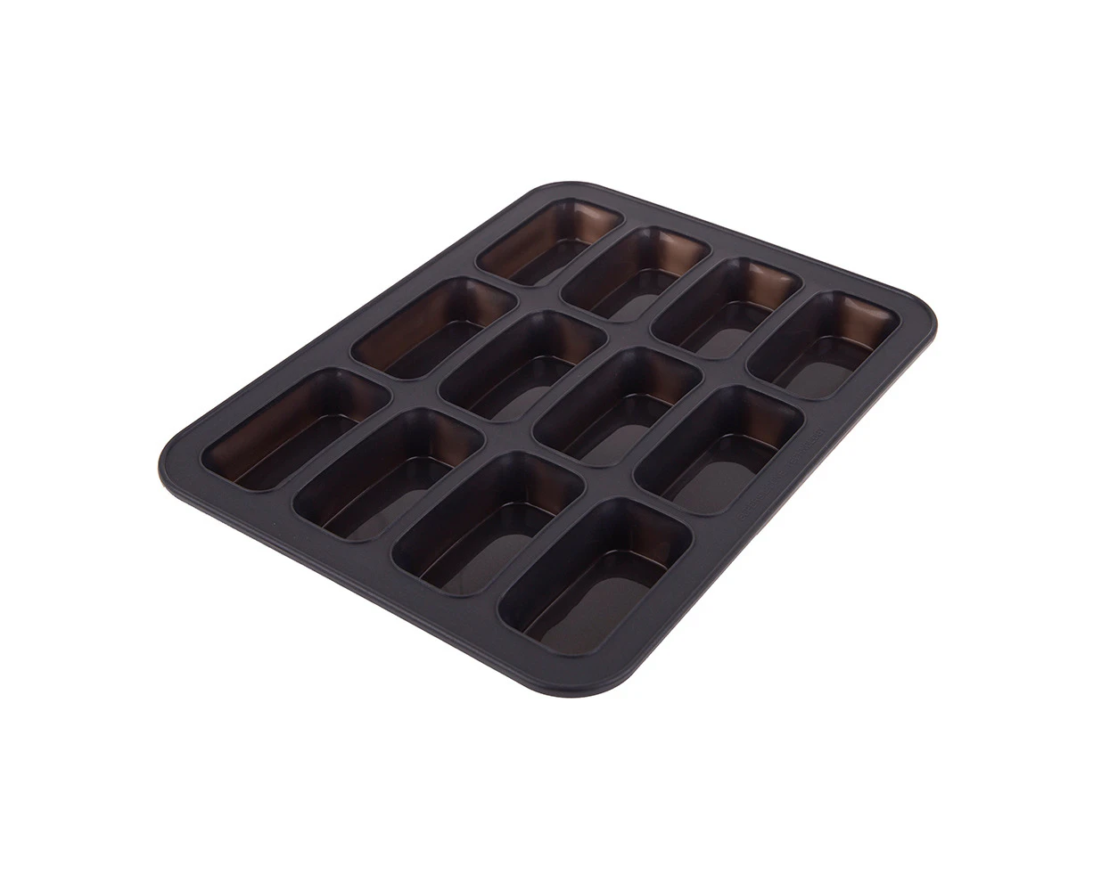 Daily Bake Non Stick Silicone 12 Cup Mini Loaf Pan Baking Mould w/Steel Frame