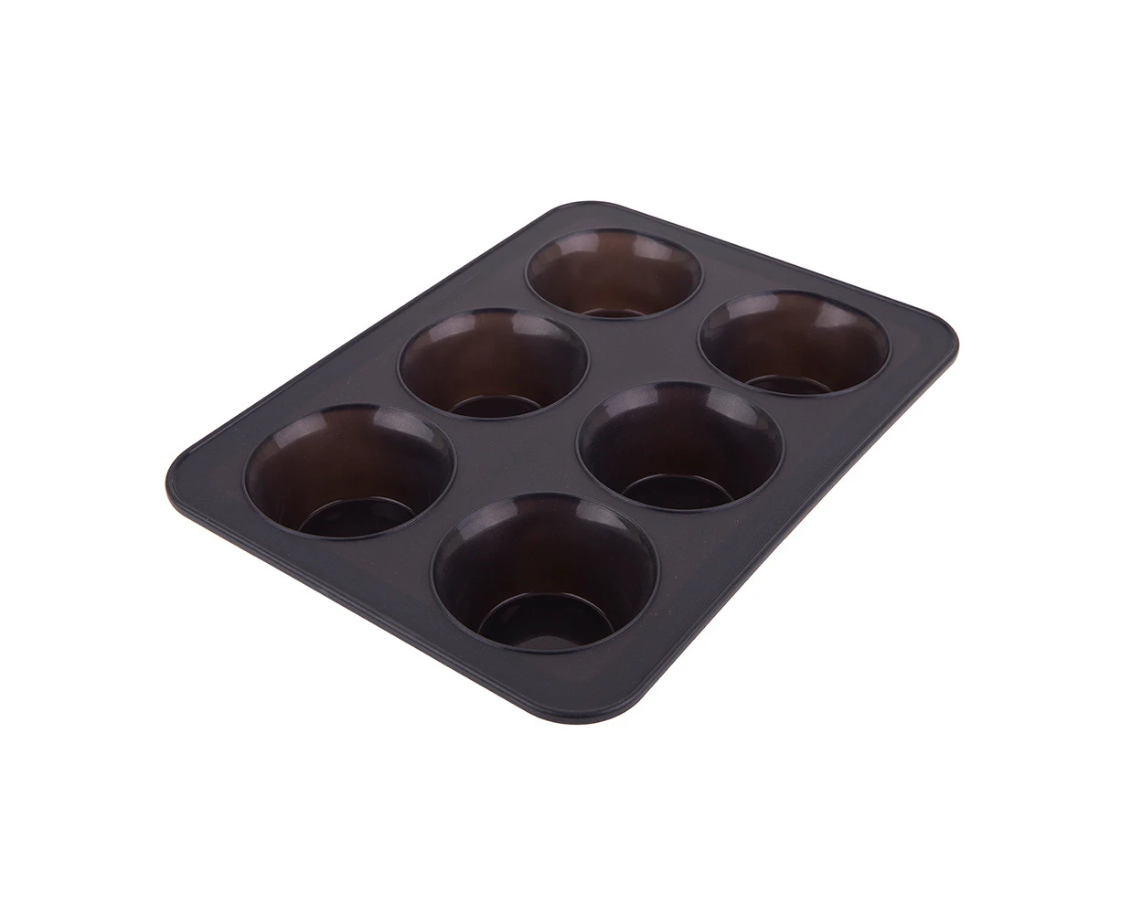 Daily Bake Non Stick Silicone 6 Cup Jumbo Muffin Pan Steel Frame Baking Mould CH