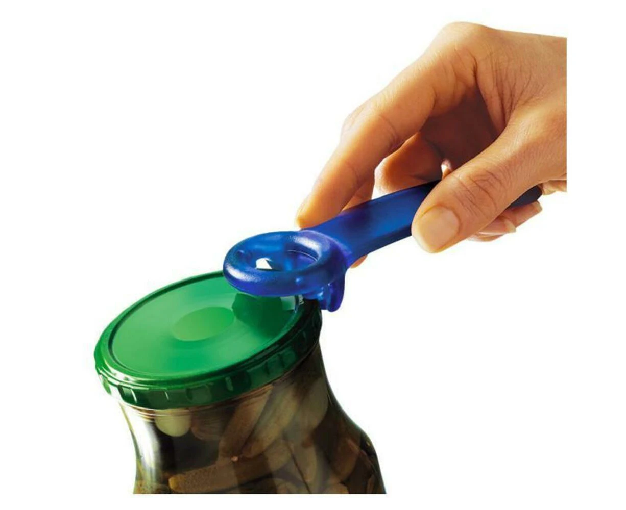 Original JarKey Bottles/Jars Lid  Air Vacuum Releaser Opener Kitchen Grip Blue