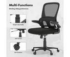 Advwin Mesh Office Chair Ergonomic Executive Gamer Rocking Seat with Flip-up Armrests Height Adjustable Black