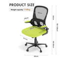 Advwin Mesh Office Chair Ergonomic Executive Seat with Flip-up Armrests Height Adjustable Black & Green