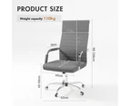 Advwin Office Chair Ergonomic Linen Executive Padded Seat High Back Computer Desk Study Chair Dark Grey