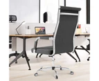 Advwin Office Chair Ergonomic Linen Executive Padded Seat High Back Computer Desk Study Chair Black