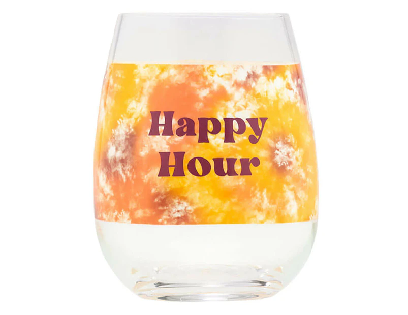 Tie Dye Wine Glass - Happy Hour
