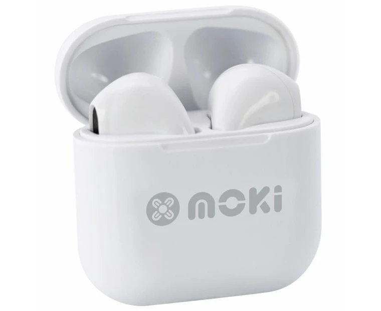 Moki MokiPods Mini TWS Wireless/Bluetooth Earphones Kids Volume Limited White