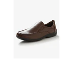 RIVERS - Mens Summer Shoes - Brown Loafers - Slip On - Smart Casual Footwear - Wendell - Closed Toe - Comfy Flat Footwear - Classic Office Fashion - Brown