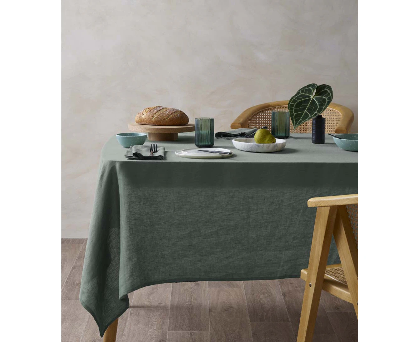 Vintage Design Homewares Green Hemp Tablecloth