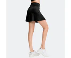 Women 2 in 1 Tennis Skirt with Leggings and Pockets Quick Dry Workout Skorts Athletic Running Skorts - Black