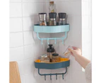 （Light blue）Bathroom Corner Shelf Organiser Storage Shower Soap Shampoo Holder Rack