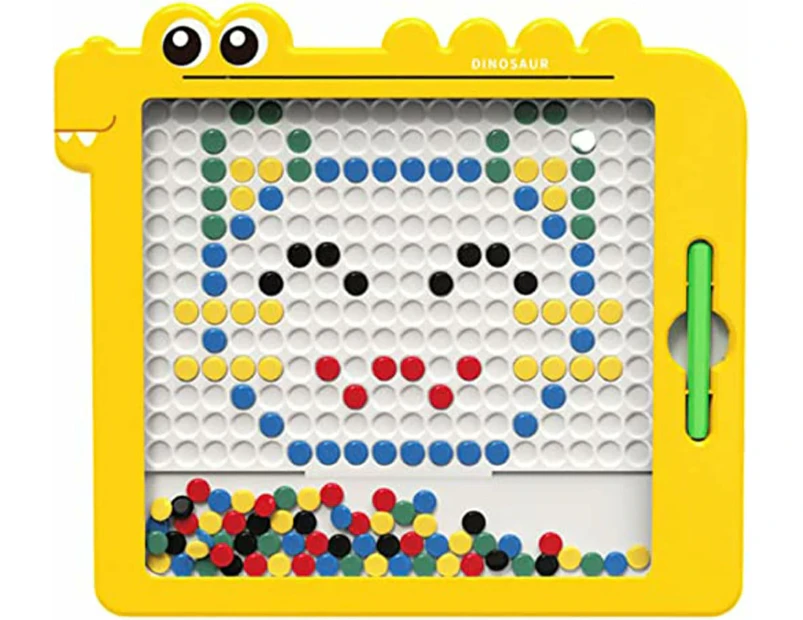 Kids Magnetic Drawing Board Kids Doodle Board with Magnetic Pen and Beads, Magnetic Dot Art,Montessori Educational Preschool Toy Toddler Boys Girls.