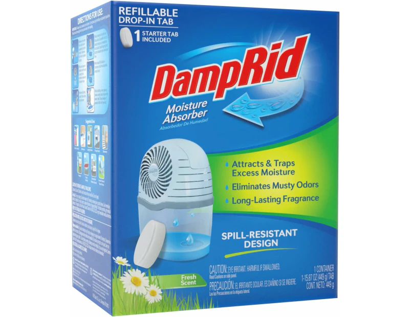 450g DampRid Refillable Drop-in-Tab Moisture Absorber Fresh Scent FG96