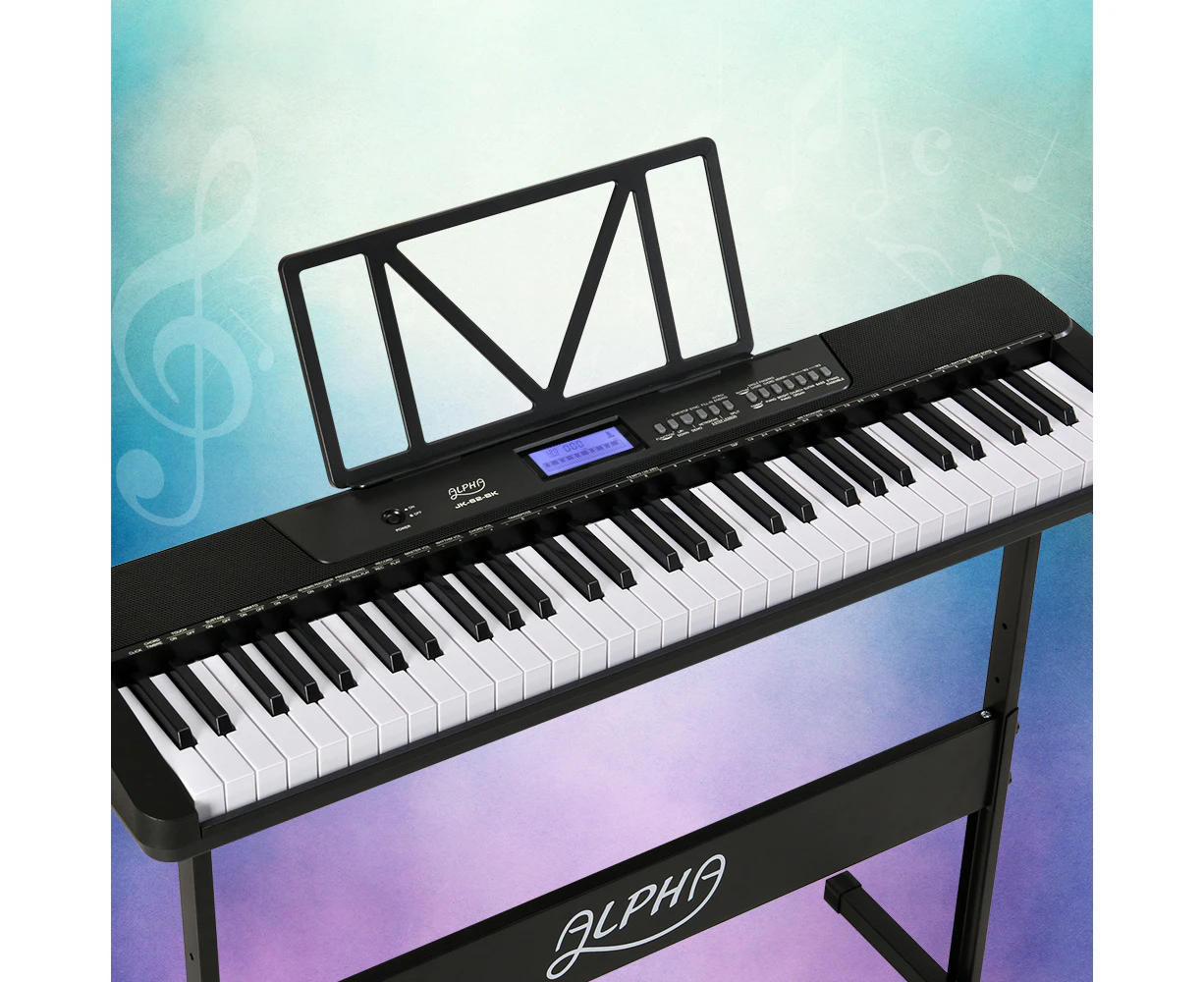 Alpha 61 Keys Electronic Piano Keyboard Digital Electric w/ Stand Touch Sensitive