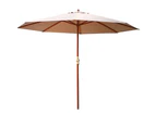 InstaHut 3m Outdoor Umbrella Pole Umbrellas Beach Garden Sun Stand Patio Beige