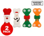 2 x Dats Latex Christmas Bone Dog Toy - Randomly Selected