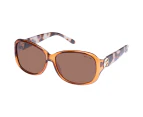 Solarized Female Luxury Comfort Caramel Cookie Tort Gold Wrap Sunglasses