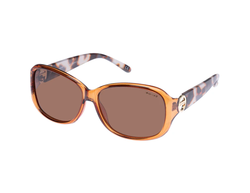 Solarized Female Luxury Comfort Caramel Cookie Tort Gold Wrap Sunglasses