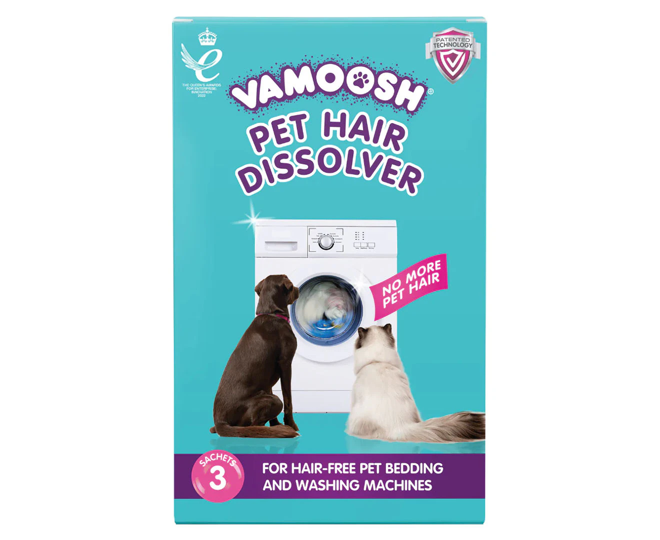 3 x Vamoosh Pet Hair Dissolver 100g