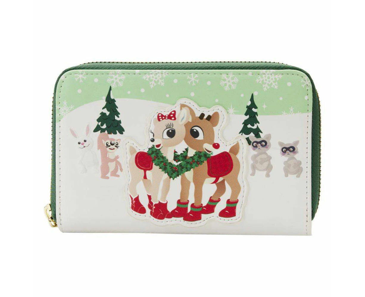 Rudolph the Red-Nosed Reindeer Merry Couple Zip Around Purse