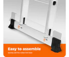 Traderight Multi Purpose Ladder Aluminium Folding Platform Extension Step 3.6M - Silver,Black