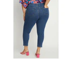 BeMe - Plus Size - Womens Jeans -  Mid Rise Core Short Length Jeans - Mid Wash