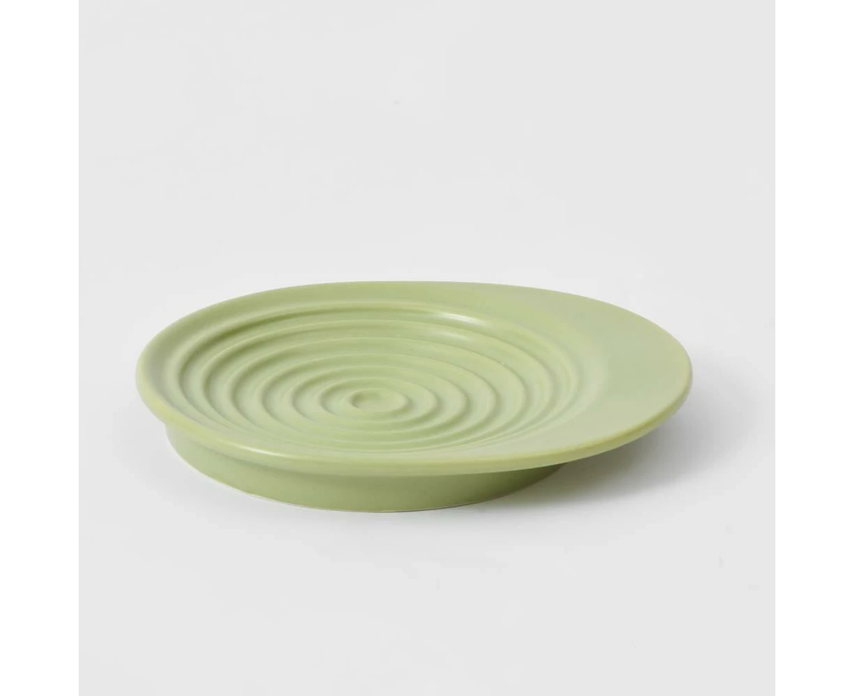 Michu Premium Ceramic Cat Bowl Set for Discerning Owners - Avocado Green