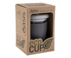 Oasis 340ml Travel Glass Mug Drinking Eco Cup w/ Insulator Sleeve/Lid Charcoal