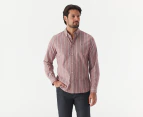 Tommy Hilfiger Men's Frosted Oxford Stripe Shirt - Deep Rouge
