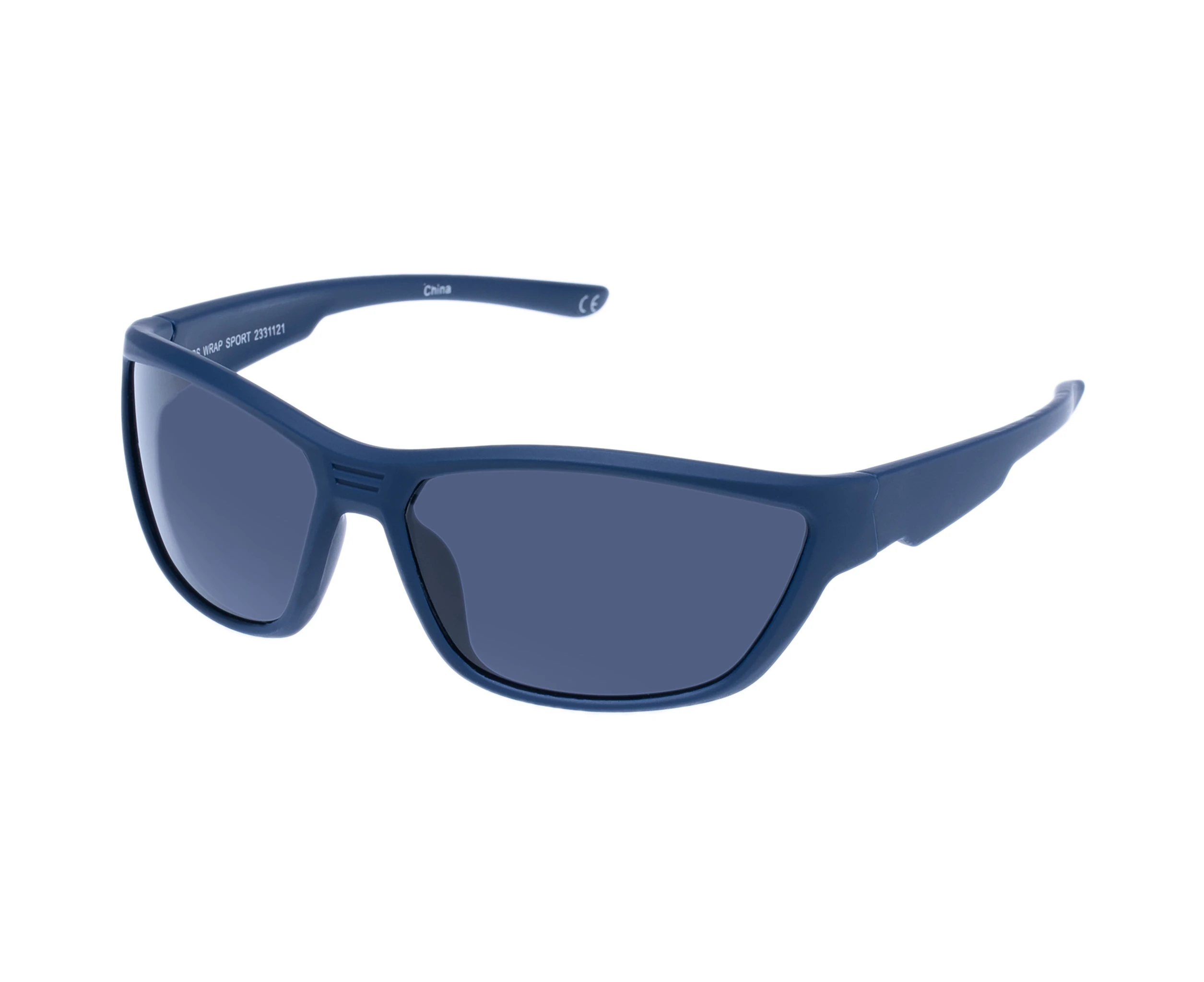 Solarized Male Kids Wrap Sport Navy Rubber Wrap Sunglasses