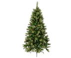 Dawn Dew Light Traditional Christmas Tree with Pine Cones & 616 Tips - 1.8m - Green