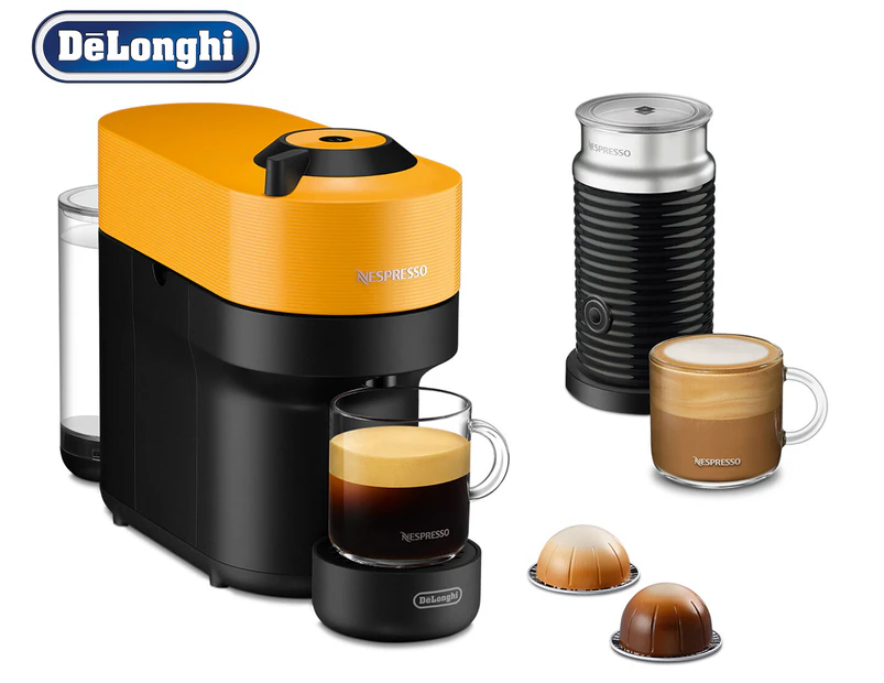 DéLonghi 1.1L Vertuo Pop Nespresso Coffee Machine Bundle - Yellow