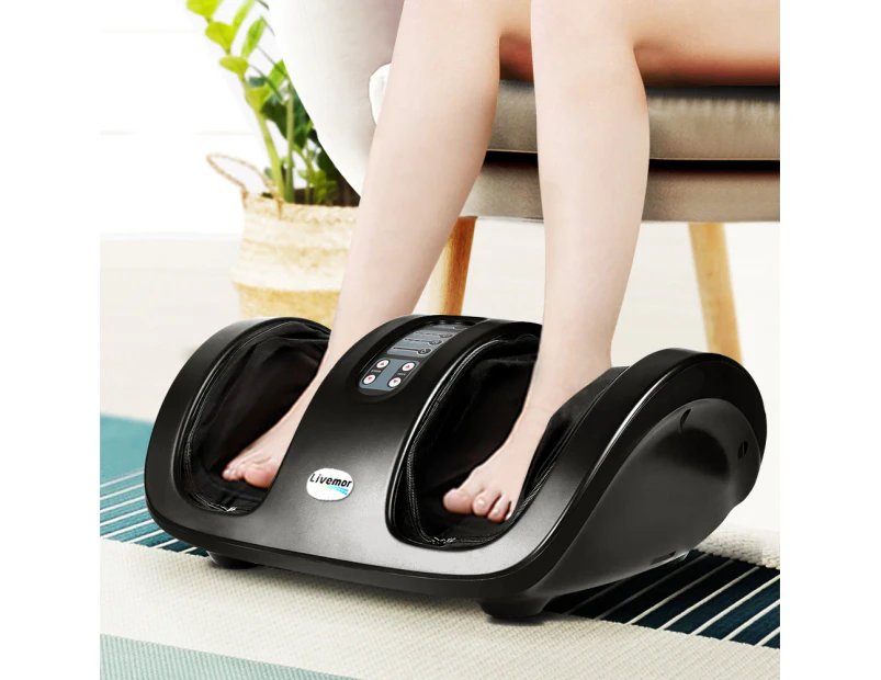 Livemor Foot Massager Shiatsu Massagers Electric Roller Kneading Calf Leg Black