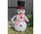 Christmas Decoration 3D LED Lit 3pcs Snowman Family Solar Powered Outdoor