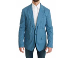 Dolce & Gabbana Elegant Blue Cotton Formal Blazer
