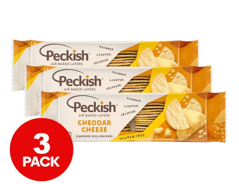 3 x Peckish Rice Crackers Cheese 90g