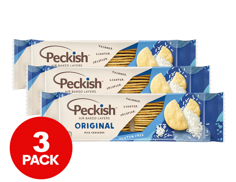 3 x Peckish Rice Crackers Original 90g