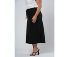 Something 4 Olivia Women's Olsen Linen Midi Skirt