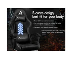 ALFORDSON Gaming Chair Extra Large Pillow Elite Black