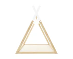 Oikiture Bed Frame King Single Wooden Kids Teepee House Frame